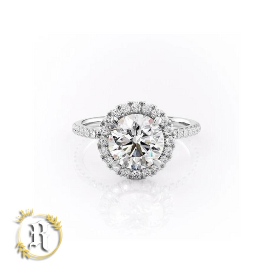 1CT Halo Moissanite Engagement Ring