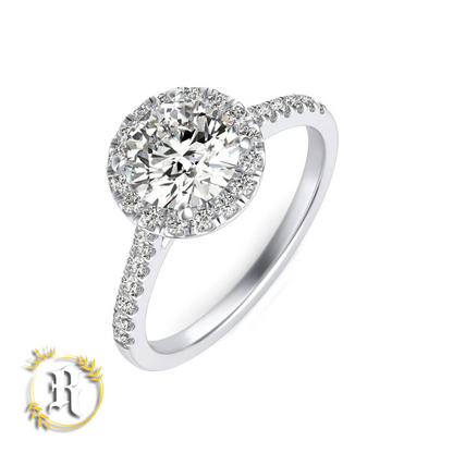 1CT Halo Moissanite Engagement Ring