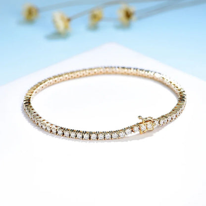 Moissanite Tennis Bracelet- Sterling Silver By Robinhood Jewelry