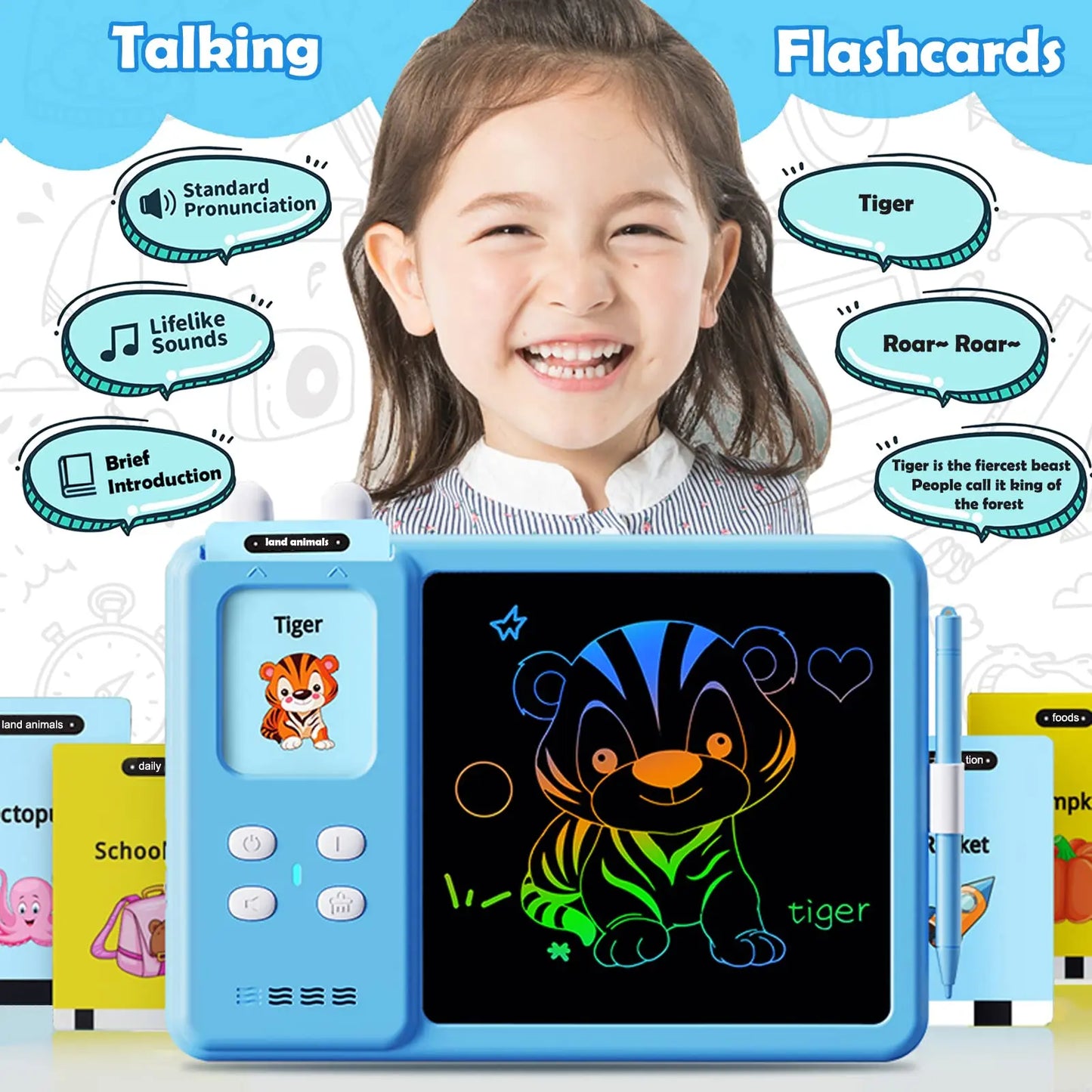 SmartStart™ XL Audible Flash Card Reader w/ LCD Writing Tablet