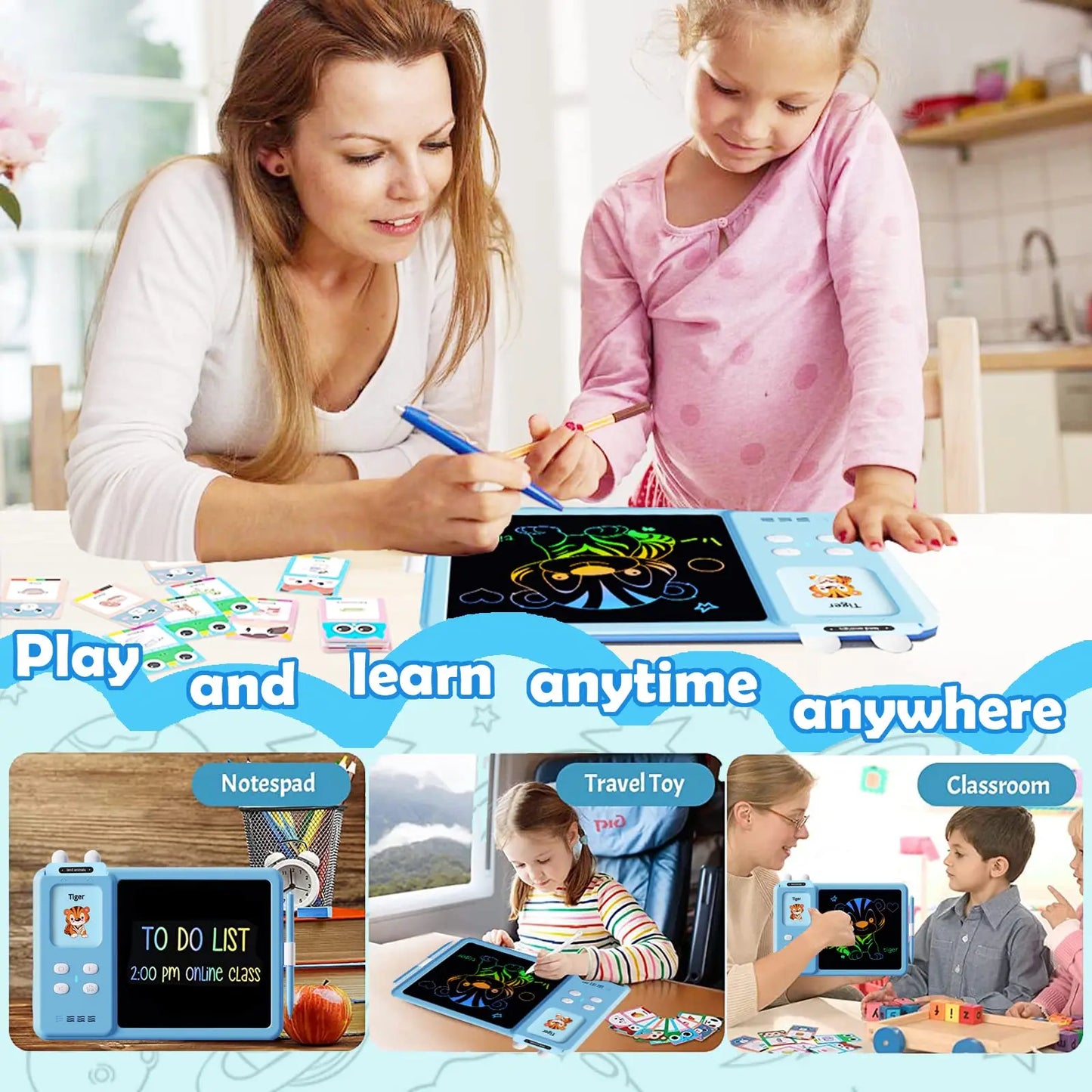 SmartStart™ XL Audible Flash Card Reader w/ LCD Writing Tablet