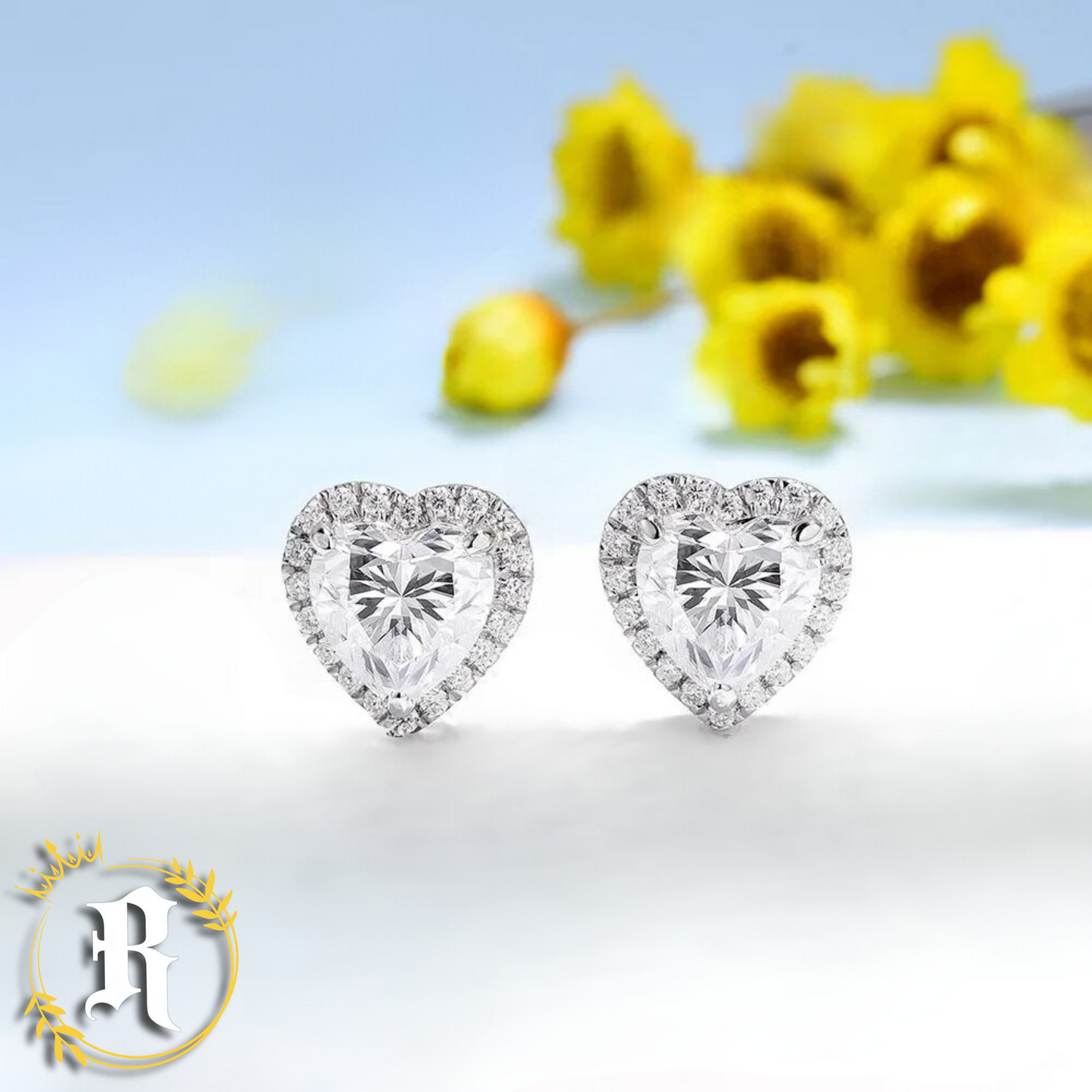 Moissanite Hearts Jewelry Set- Sterling Silver By Robinhood Jewelry