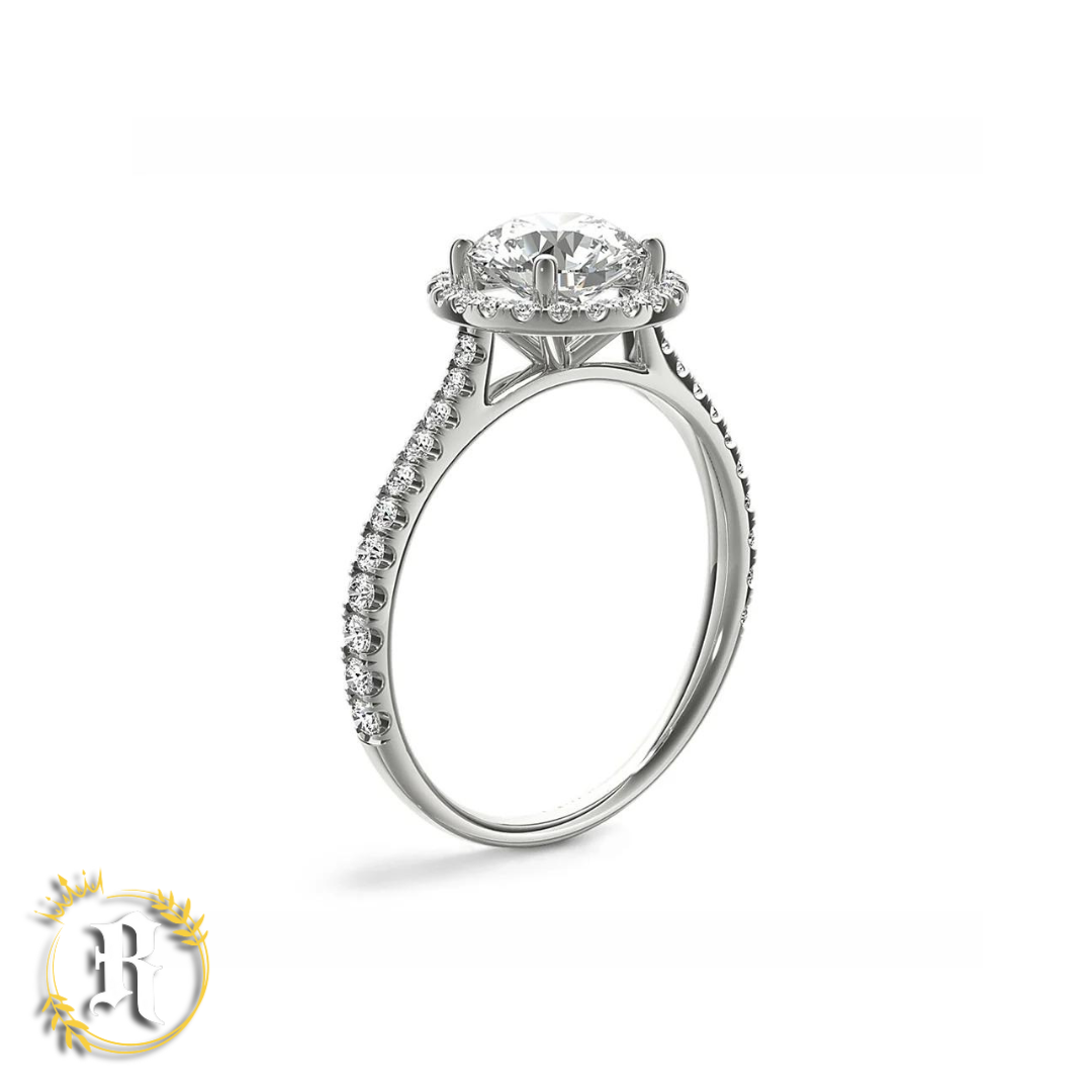 1CT Halo Moissanite Engagement Ring