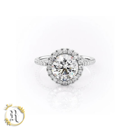 1CT Halo Moissanite Engagement Ring